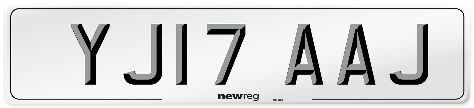 YJ17 AAJ Number Plate from New Reg